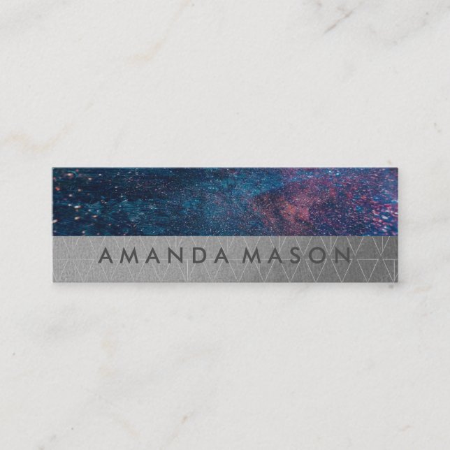 Carte De Visite Mini Artistique | Motif de triangle Lux à la mode (Devant)