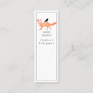 Carte De Visite Mini Auteur de livres pour enfants Signet Whimsical Fox