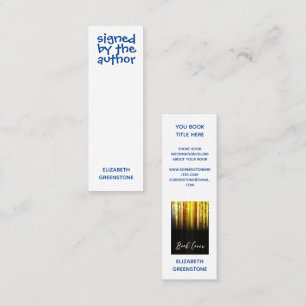 Carte De Visite Mini Auteur Promotionnel Signé Signet bleu Mini