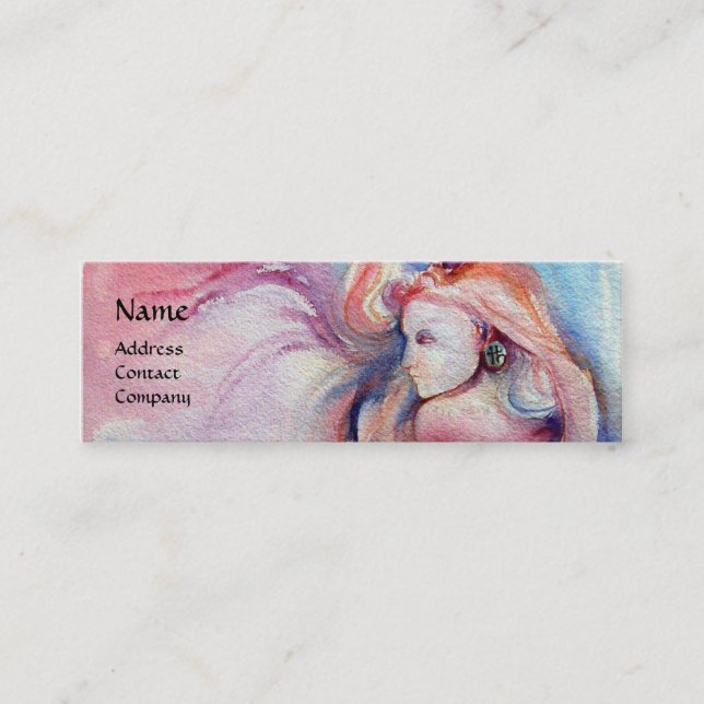 Carte De Visite Mini AVALON / Magie et mystère Imaginaire bleu rose (Devant)