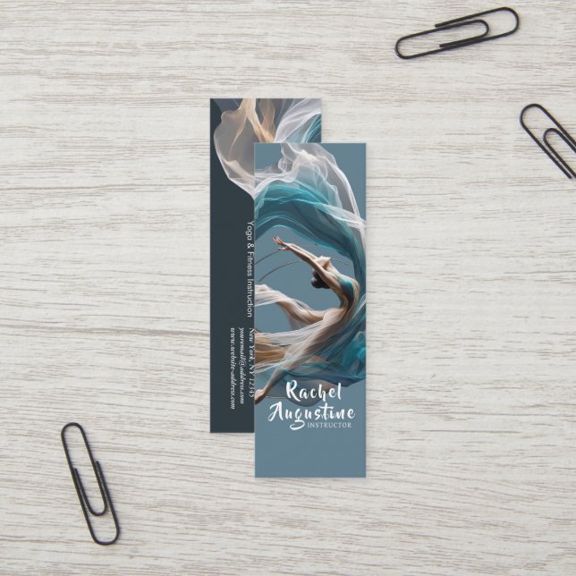 Carte De Visite Mini Avion Air Yoga Instructeur Pilates Fitness (Devant/Arrière en situation)