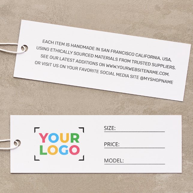 Carte De Visite Mini Balise de prix d'entreprise Logo d'affaires Vêteme (Créateur téléchargé)