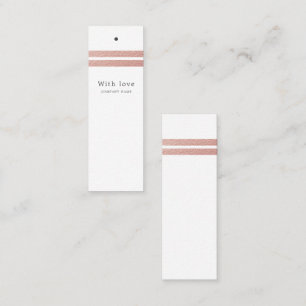 Carte De Visite Mini Bandes d'huile d'or rose   Balises Cadeaux blancs