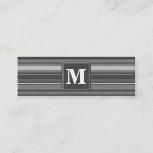 Carte De Visite Mini Bandes gris monogramme
