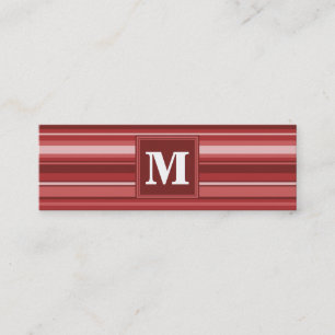 Carte De Visite Mini Bandes rouges monogrammes