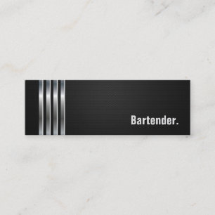 Carte De Visite Mini Bartender - Bandes d'argent noir