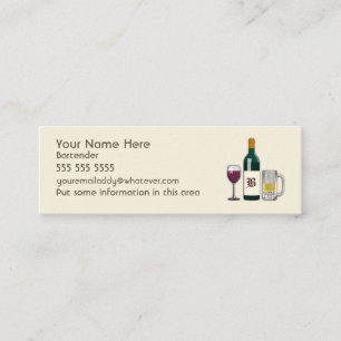 Carte De Visite Mini Bartender Bone