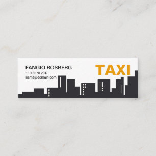 Carte De Visite Mini Bâtiment simple Silhouette Transport Taxi