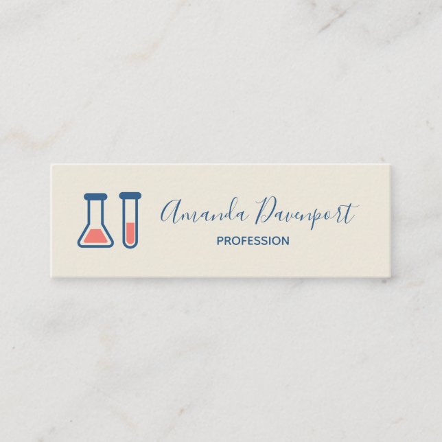 Carte De Visite Mini Beaker & Test Tube Science Themed (Devant)