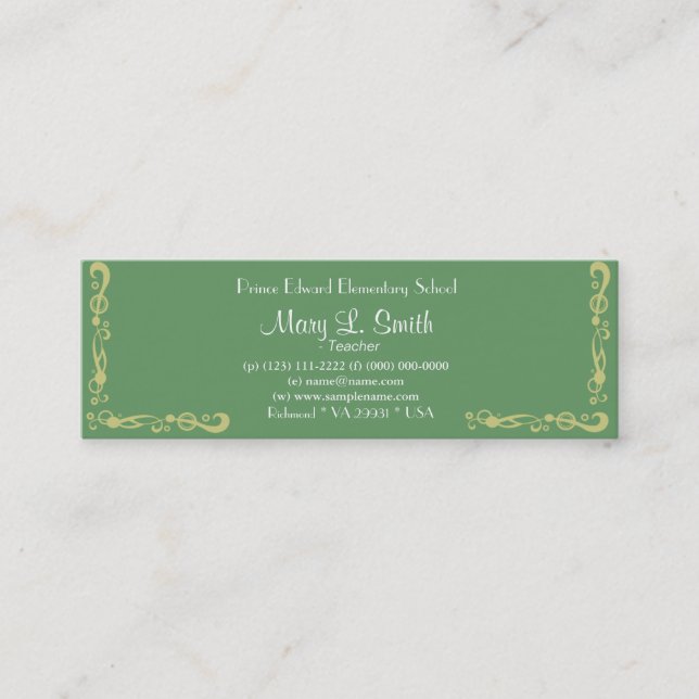 Carte De Visite Mini Beau style art rose azalea fleurs maigre (Devant)