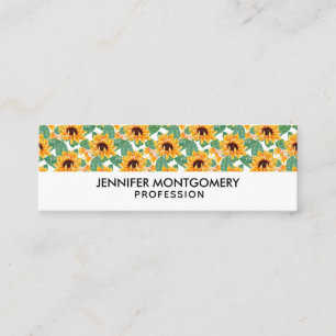 Carte De Visite Mini Beaux tournesols jaunes et motif vert