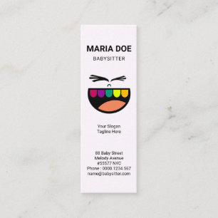Carte De Visite Mini Bébé souriant Dents colorés Babysitter