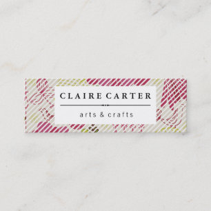 Carte De Visite Mini Belles rayures diagonales florales