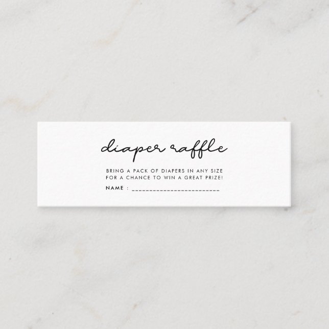 Carte De Visite Mini Billet de tirage simple Baby shower (Devant)