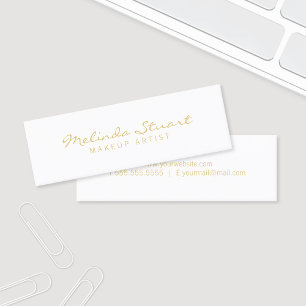Carte De Visite Mini Blanc moderne simple professionnel et or