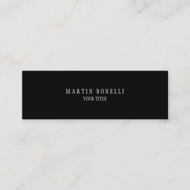 Carte De Visite Mini Blanc noir simple professionnel simple (Devant)