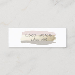 Carte De Visite Mini Blanc Simple Élégant, Coup de Pinceau en Feuille d