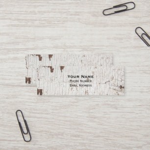 Carte De Visite Mini Blanc vintage peint en bois