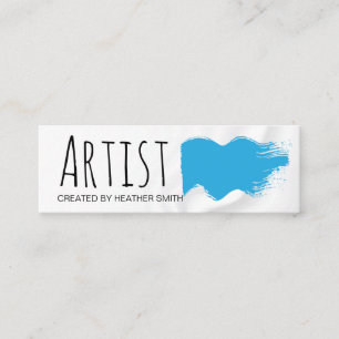 Carte De Visite Mini Bleu Artistique brossé