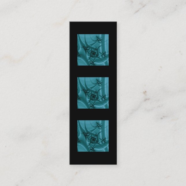 Carte De Visite Mini Bleu de turquoise et conception d'art de fractale (Devant)