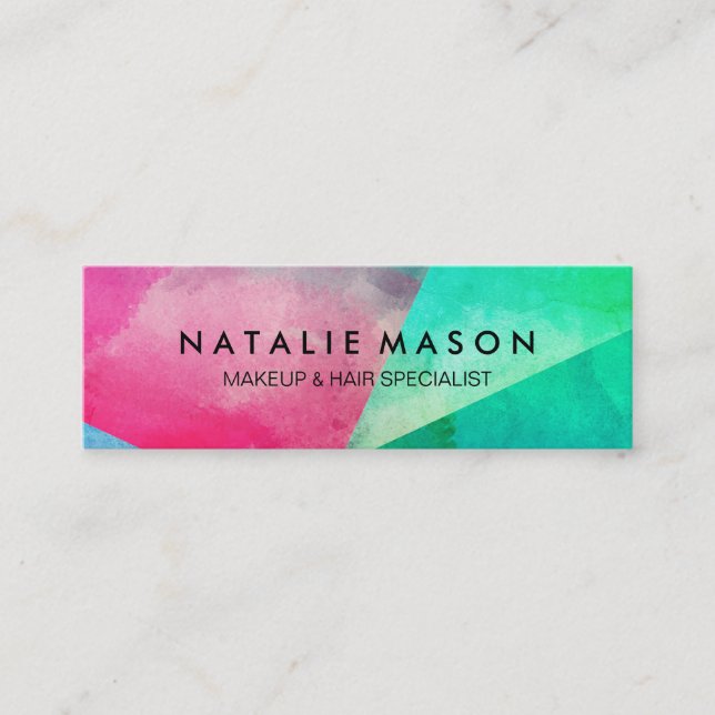 Carte De Visite Mini Blocs de couleur d'aquarelle élégants (Devant)