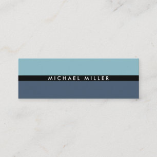 Carte De Visite Mini Blue black stripe simple smart masculine minimal
