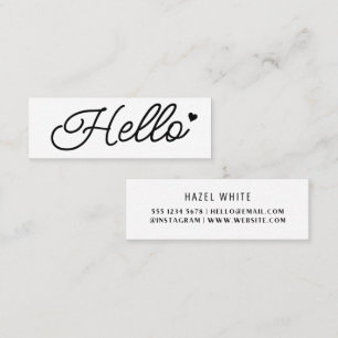 Carte De Visite Mini Bonjour    Nettoyage moderne Simple Blanc Minimal
