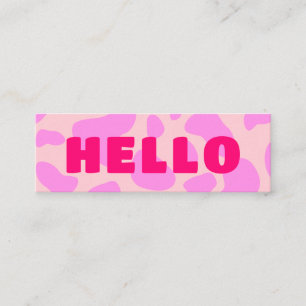 Carte De Visite Mini BONJOUR Vache Imprimer Pastel Blush rose pâle