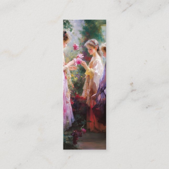 Carte De Visite Mini BookmTrois filles jouant dans un jardin (Devant)