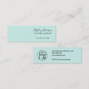 Carte De Visite Mini Boucles d'oreilles minimalistes en bleu glacé noir