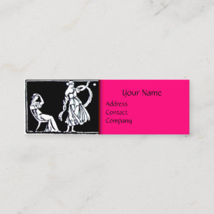 Carte De Visite Mini BOUTIQUE DE MODE ANTIQUE Noir Blanc Hot Rose