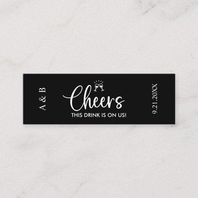 Carte De Visite Mini Bravo Boire Sur Nous Mariage Boire Billet Voucher (Devant)