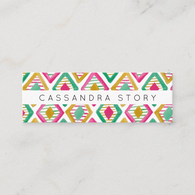 Carte De Visite Mini Bright Diamonds Aquarelle Motif moderne (Devant)