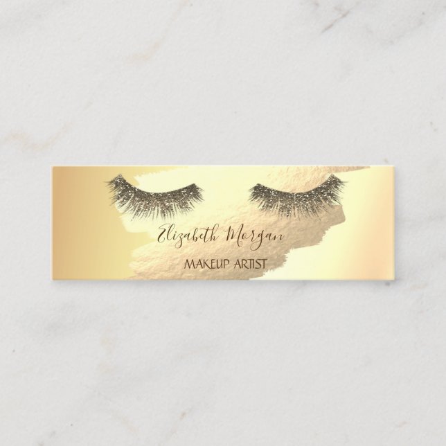 Carte De Visite Mini Brosse dorée moderne, Parties scintillant (Devant)