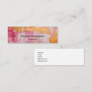 Carte De Visite Mini Brush artistique touche or et rose