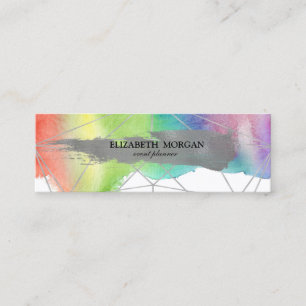 Carte De Visite Mini Brush Parties scintillant Argent, Aquarelle