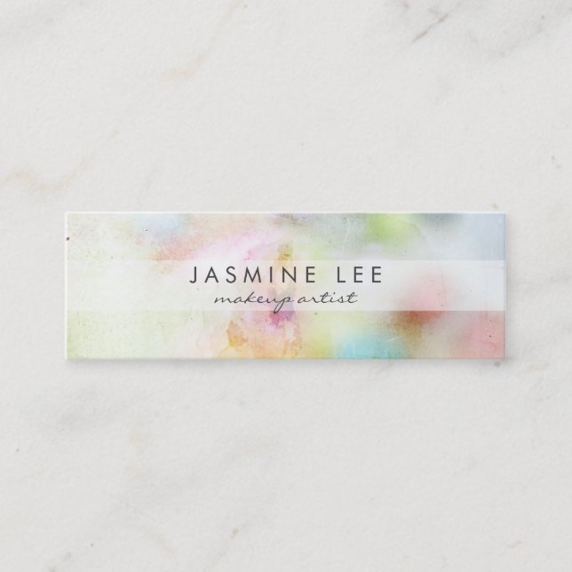 Carte De Visite Mini budget moderne chic de rayure d'aquarelle de (Devant)