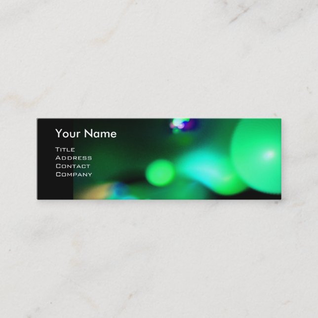 Carte De Visite Mini BULLES QUANTUM 2 MONOGRAM Vibrant noir vert (Devant)