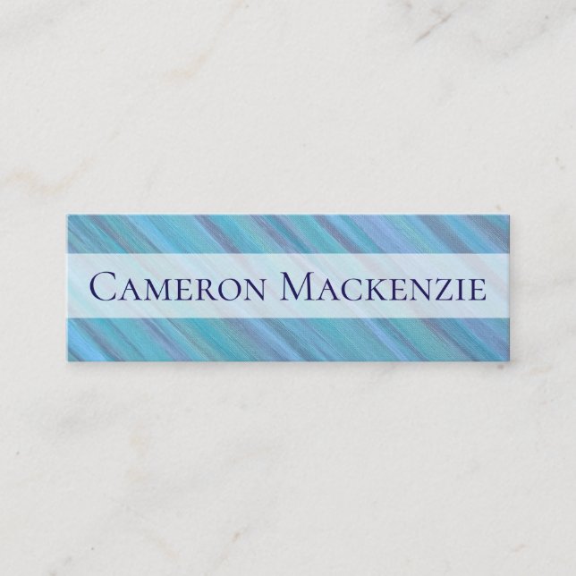 Carte De Visite Mini Bureau Turquoise | Blue Turquoise Calme Cool Brush (Devant)