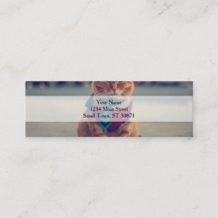 Carte De Visite Mini Business Cat avec cravate