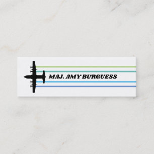 Carte De Visite Mini C-130 Pilote Retro Stripe Skinny Business Card