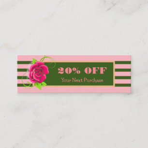 Carte De Visite Mini Cadres d'or Classé Rose rose rayures rabais