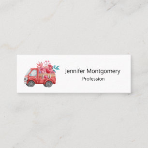 Carte De Visite Mini Camion mignonne d'amour transportant des coeurs et