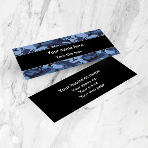 Carte De Visite Mini Camo Navy, Camouflage Bleu, Militaire, Armée