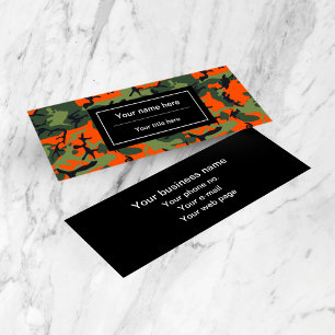 Carte De Visite Mini Camo Vert et Orange, Camouflage, Militaire, Armée