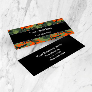 Carte De Visite Mini Camo Vert et Orange, Camouflage, Militaire, Armée