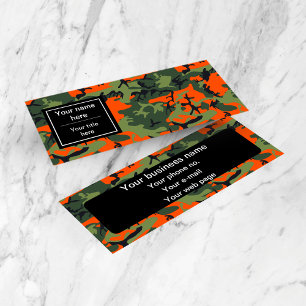 Carte De Visite Mini Camo Vert et Orange, Camouflage, Militaire, Armée