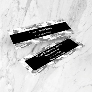 Carte De Visite Mini Camouflage gris neige d'hiver, Militaire, Armée