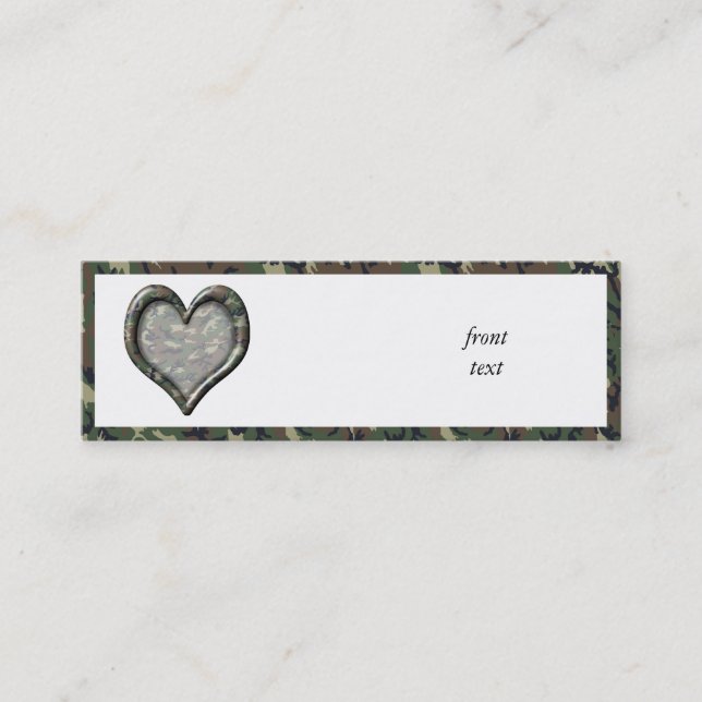 Carte De Visite Mini Camouflage Heart - Woodland (Devant)