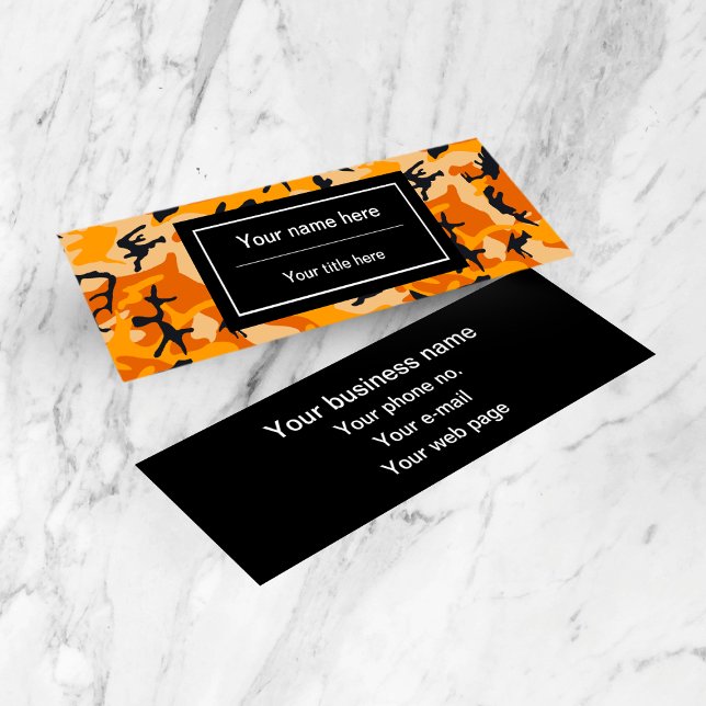 Carte De Visite Mini Camouflage orange, Militaire, Armée (Créateur téléchargé)